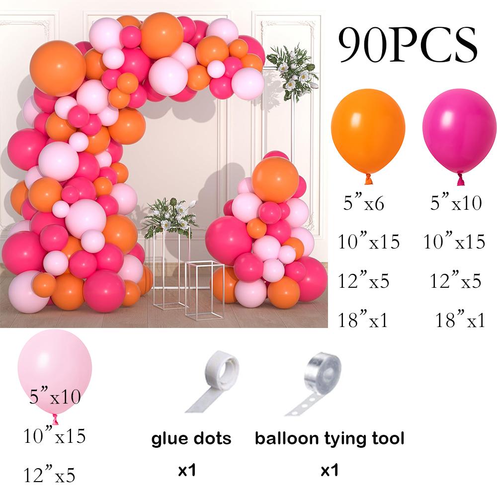 

Orange Theme Balloons Garland Rose Pink Balloon Kit Arch Bridal Shower Wedding Anniversary Birthday Party Home Party Decoration AS Picture
