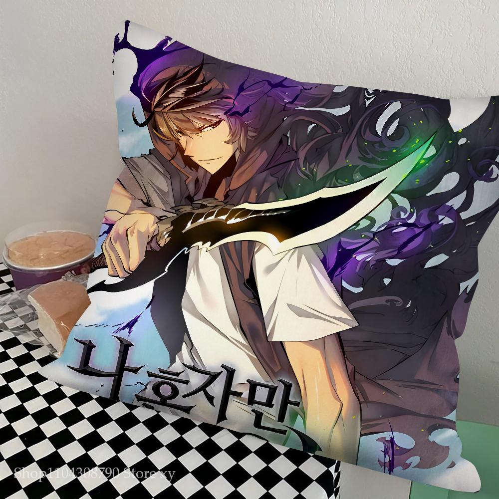 Anime S-Solo Leveling Pillow Case Square Pillow Bedroom Sofa Leisure Comfort Cushion Car Living Room Home Decoration