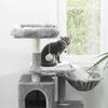 FEANDREA Multilevel Cat Tree, 110 cm Cat Tower, Cat Condo, Light Grey