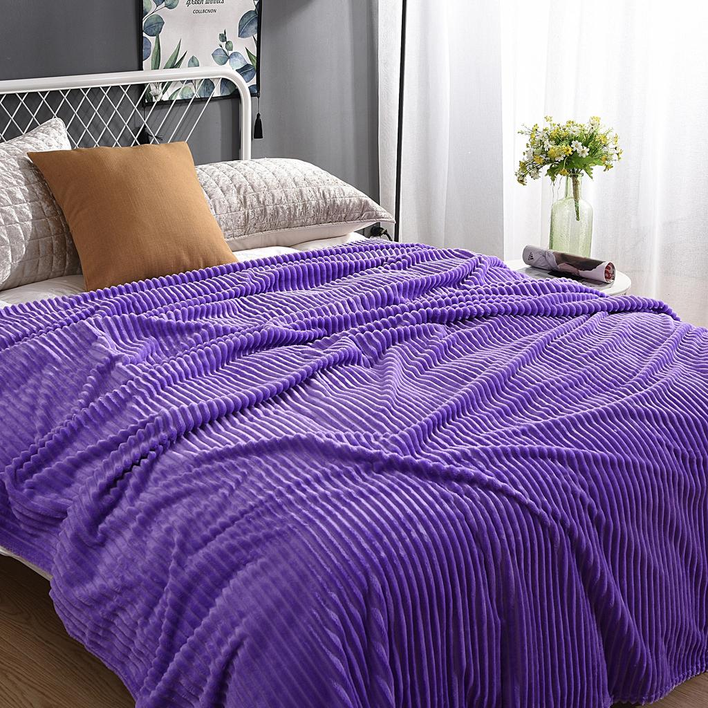 Evelyn Living Coperta In Finta Pelliccia Di Visone – Morbida E Calda (450 GSM) – Color Melanzana, Taglie: Singola, Matrimoniale, King