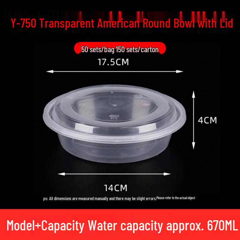 Transparent Disposable Bento Box with Lid for Takeaway - Ideal for Liangpi, Braised Snacks, & More