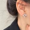 Silver needle cold flower stud earrings women's light luxury temperament new earrings unique high-end earrings