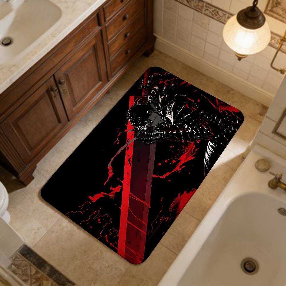 Berserk Guts Hot Anime Entrance Door Mat Washable Non-Slip Living Room Sofa Chairs Area Mat Kitchen Welcome Doormat
