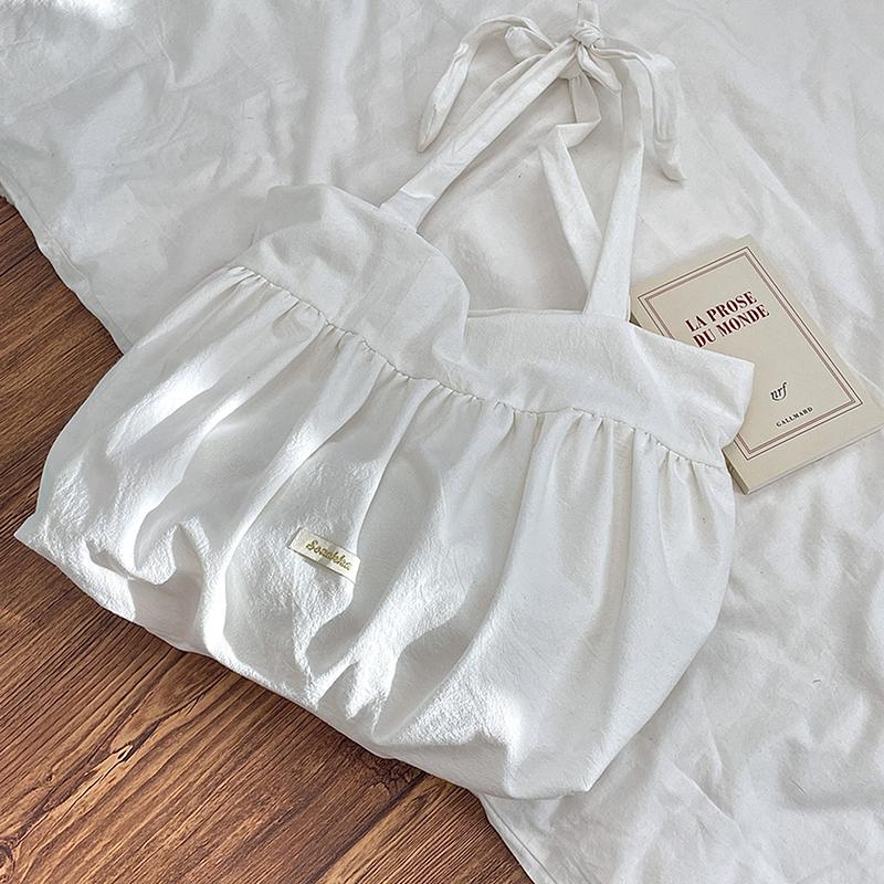 Плиссированная юбка сумка на плечо с завязками милые женские сумки-шопперы холщовая женская сумка-жилет тоут сумки кошелек