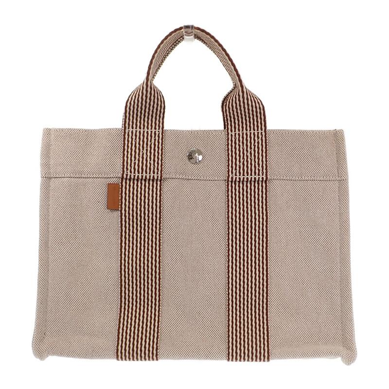 HERMES   Tote Bag beige/Brown canvas Women