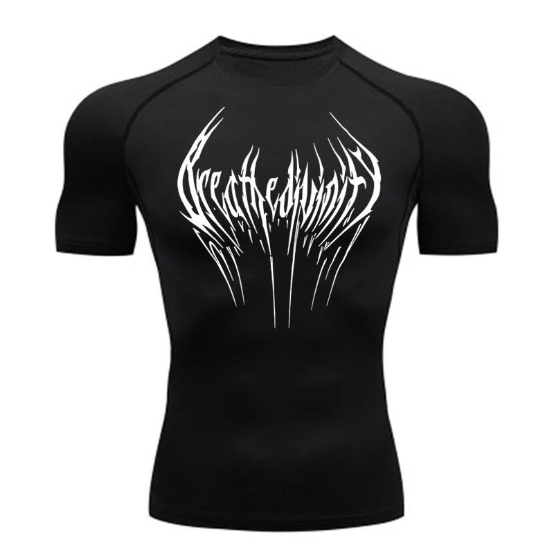 

Summer Running T-Shirt Men Short Sleeve Compression Gym Sports Top Quick Dry Athletic Breathable Fitness Clothing Slim Fit S