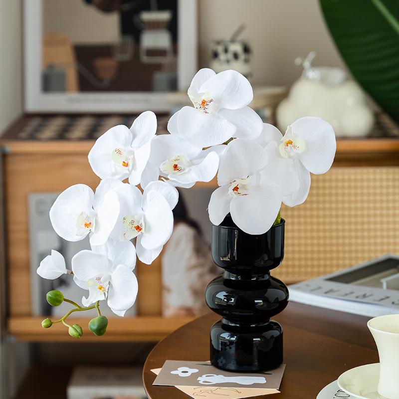 Luxury Orchid Artificial Flower for Hotel Bedroom Decor - High-End Phalaenopsis Single Stem Arrangement Ornament