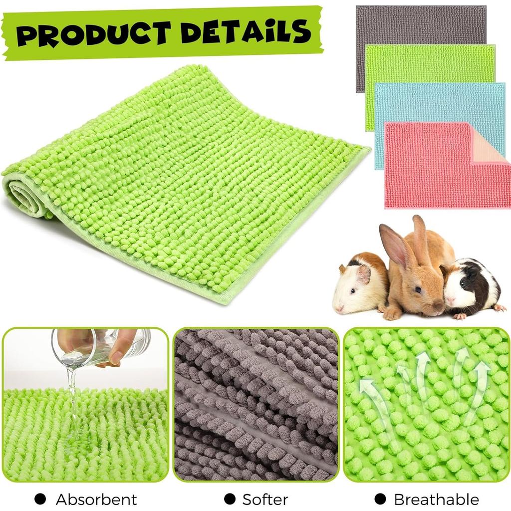 4Pcs Guinea Pig Cage Liner for Guinea Pig Cage Bedding Reusable Rabbit Mat Pad Washable Training Pad Animal Sleeping Bedding Mat