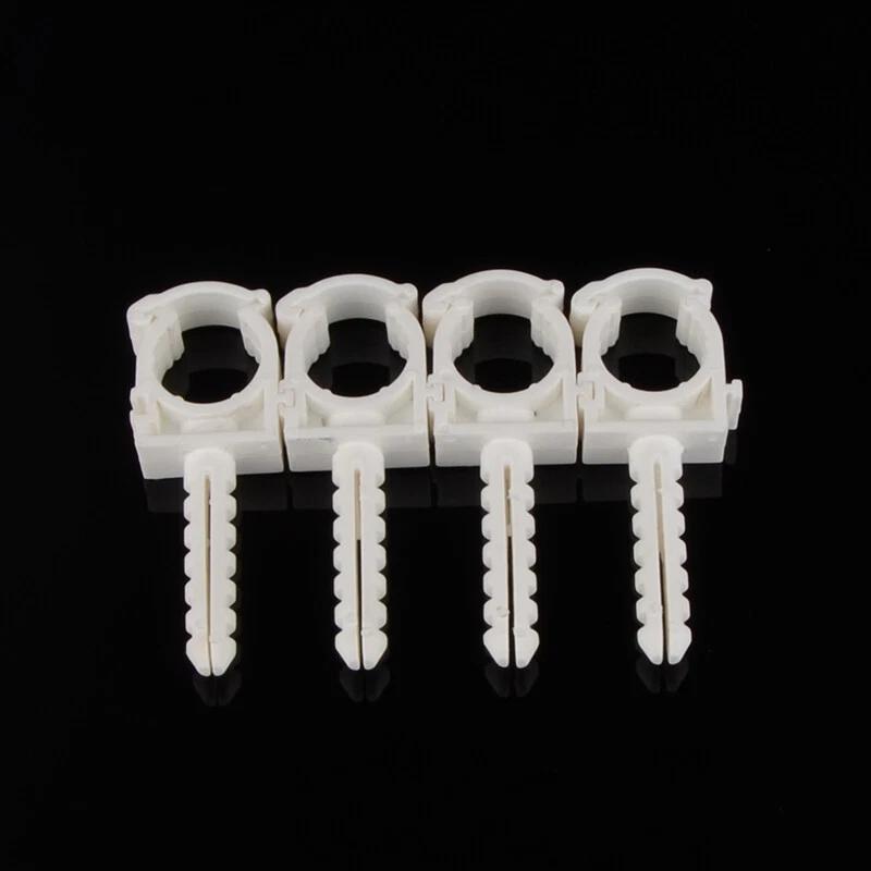 U-Shaped PPR Plastic Pipe Clips (10Pcs) - White 20mm 25mm Pipe Fixing Clamps, Wall Hose Tube Hooks & Watering Pipe Connectors