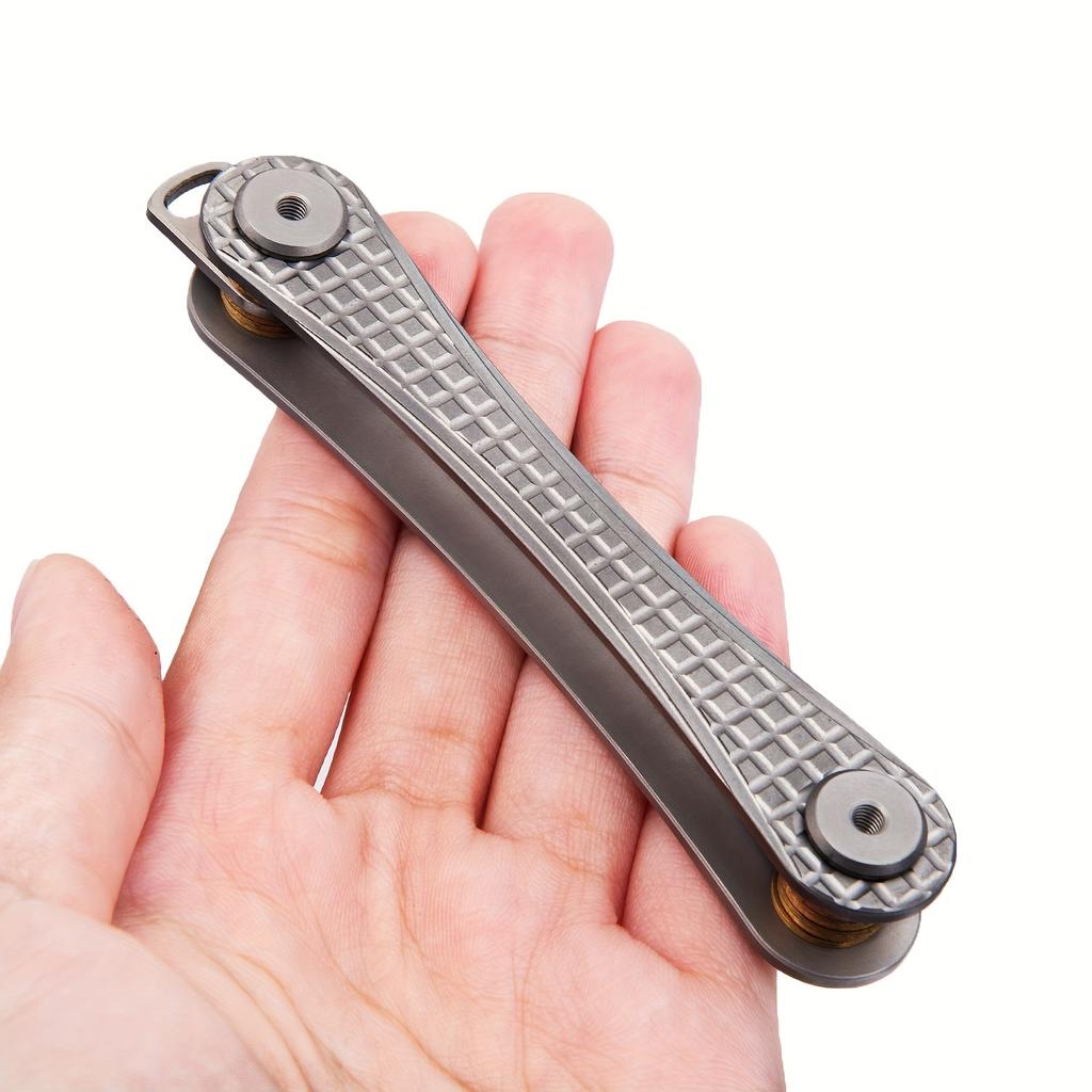 1pc Titanium Alloy Multi-Key Organizer, Portable Outdoor EDC Tool with 360° Rotating Keychain,Secure Key Storage for Home, Office, Travel, Camping