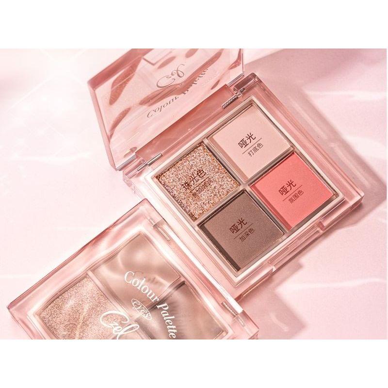 CZEL - Wasserwellen-Rosa-Nebel Vierfarben-Lidschattenpalette - 5 Arten