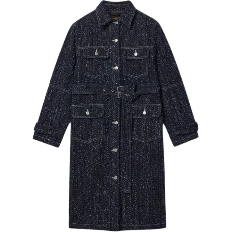 

Levis Зимняя Теплая Серия Повседневный Удобный Простой Однобортный Джинсовый Пальто с Длинным Рукавом Женские пальто 0051H-0000 XS