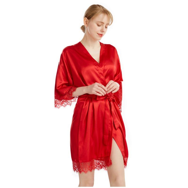 Plus Size Women's Summer Cardigan High Grade Lace Lace Pajamas