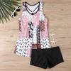 Women's Halter Complex Patterns Print Bikini Tankini Swimsuit