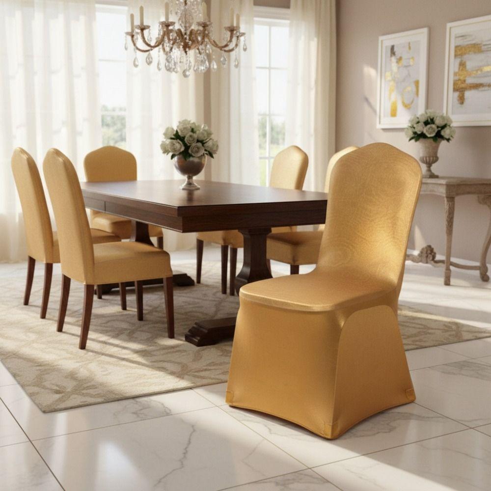 Dust-proof Bronzing Elastic Chair Cover Full Cover Wedding Chair Cover Restaurant