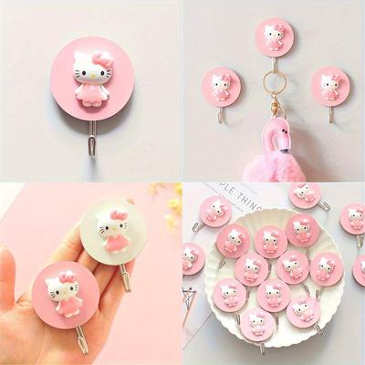 Cartoon Creative Home Kitchen Wooden Strong Adhesive Wall Hook Behind Door No Punching