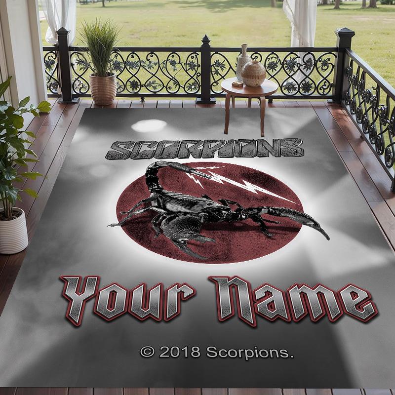 Custom Text Printed Rug Scorpions Non Slip Floor Carpet For Home Room Decor