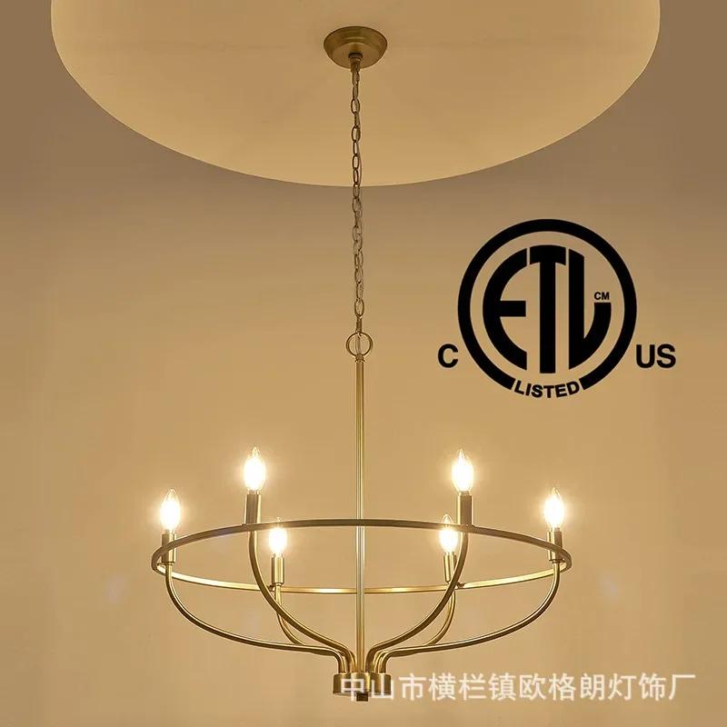 Living Room Iron Retro LED Ceiling Chandelier Pendant lamp Modern Dining Room Industry Decor Light Ring ight Home DecorFixtures