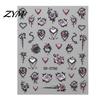 Retro Black Nail Stickers Halloween Art Stickers, 3D Embossed Skeleton Hand Pumpkin Bat Professional Salon Accessories Decals, Self-Adhesive Manicure