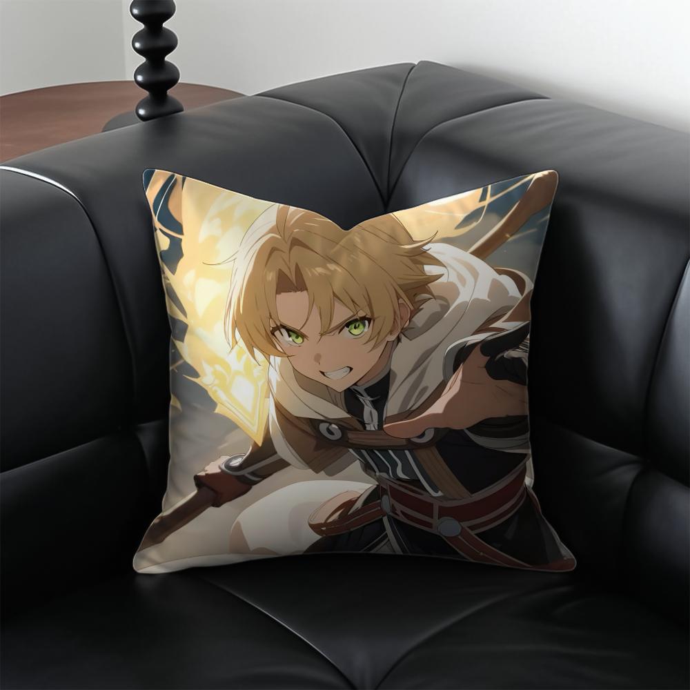 Anime MMushoku Tensei Cushion Cover Pillow Case Antidustmite Invisible zipper silky plush cushion
