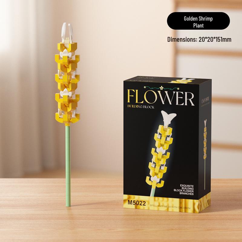 Dream Flower Box: Preserved Building Block Bouquet Set - Sunflower & Carnation. Ideal Toy for Children's Assembly.
