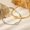 Hollow Heart Necklace 18K Gold Clavicle Chain Western Style Versatile Titanium Steel Cuban Chain for Women