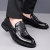 Fashion British Leather Slip-on Business Dress Shoes for Men Fashion New Soft-soled Men‘s Loafers Designer Increase Male Wedding Shoes