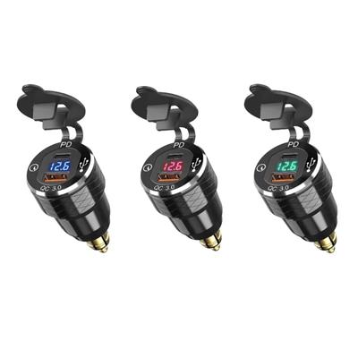 For BMW R1200GS R1250GS F800GS R9T R1300GS For DUCATI For Versys 300x QC 3.0 Dual USB Charger Plug Socket Power Adapter Type-C