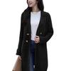 Cappotto Lungo da Donna in Misto Lana Oversize Doppio Petto Trench Risvolto Dentellato Autunno Inverno Caldo Soprabito