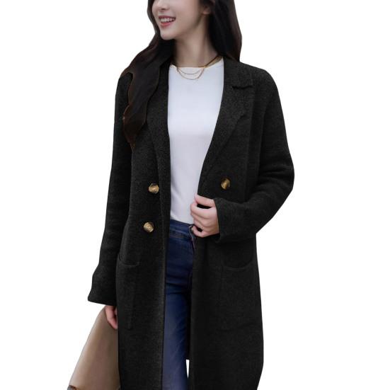 Women's Wool Blend Long Coat Oversized Double Breasted Trench Coat Notched Lapel Fall Winter Warm Overcoat