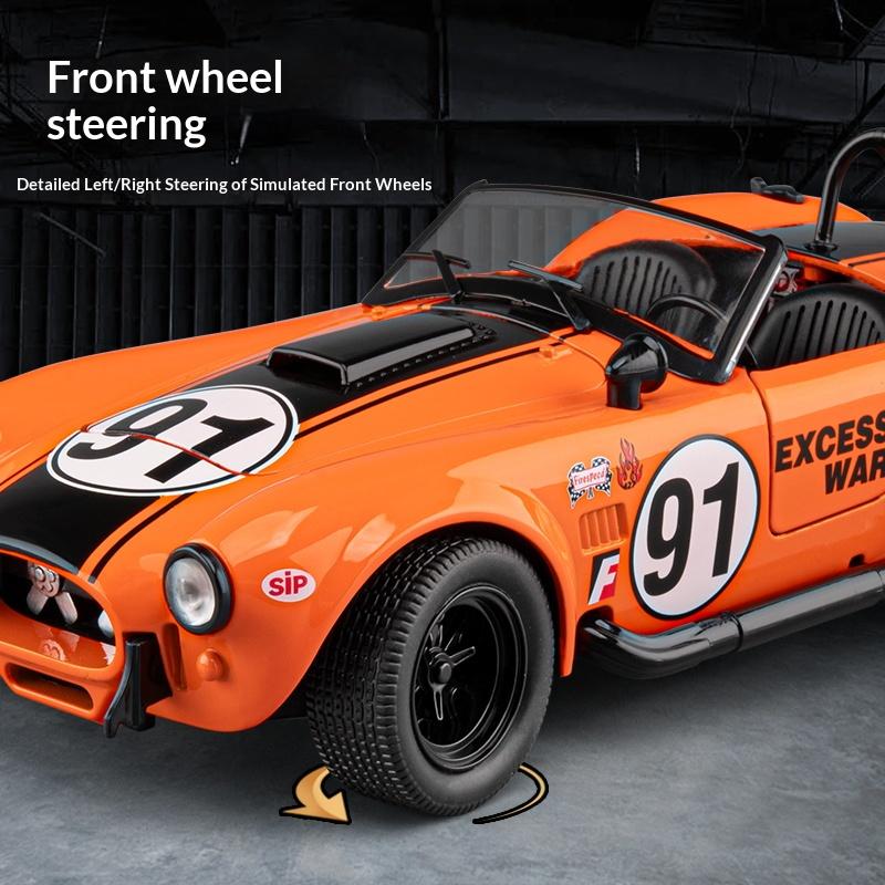 Shelby Cobra Replica Alloy Car Model 1:24 Convertible Retro Collection Classic Car Toy Car Boy Holiday Birthday Gift
