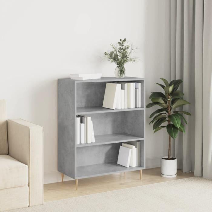 VidaXL Bibliothèque gris béton 69,5x32,5x90 cm bois d'ingénierie 828352