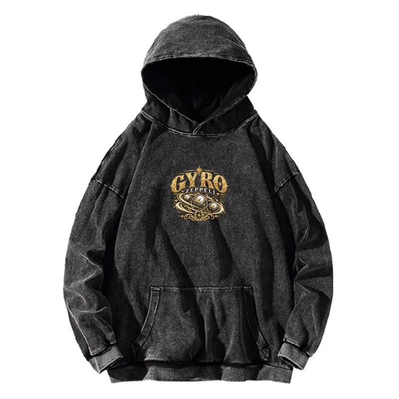 Gyro Zeppeli JoJo's Bizarre Adventure Retro Hoodies Harajuku Vintage Washed Streetwear Men Long Sleeves 100% Cotton Hooded Tops