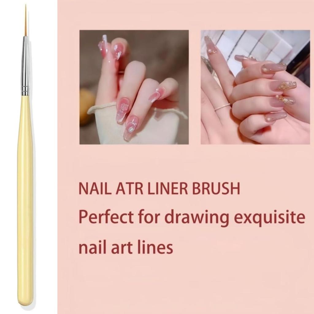 Nail Art Brushes, 6PCS Nail Design Painting Brush Sets with Nail Polish Brush Nail Liner Brush Nail Extension Gel Brush Builder Nail Gel Brush and