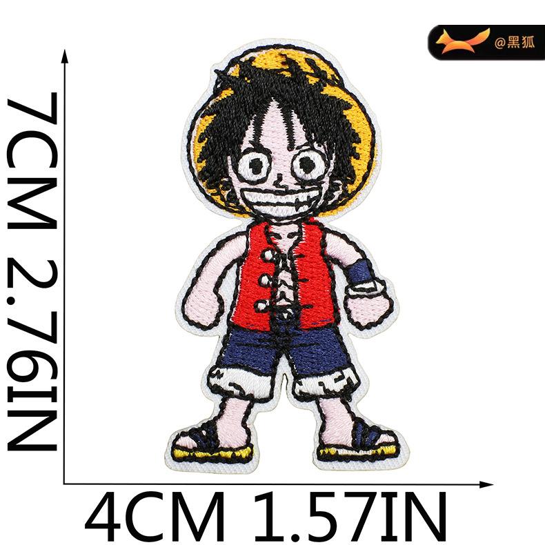 Black Fox Cartoon Animation Character Embroidery Cloth Sticker Japanese One Piece Patch Computer Embroidery Sticker