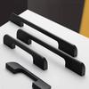 Solid Black Cabinet Door Handle Modern Minimalist Cabinet Drawer Cabinet Handle Wardrobe Closet Handle With Round Holes