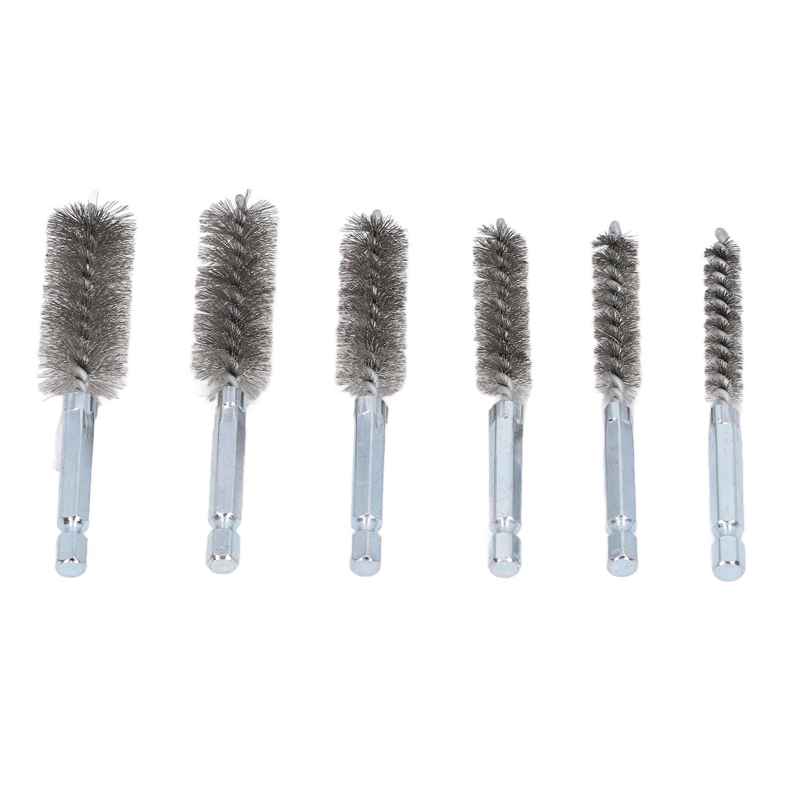 

6 ШТ. Щетка для чистки отверстий 4 дюйма, нержавеющая щетка для чистки из витой проволоки с шестигранным хвостовиком 14 дюймов для электродрели
