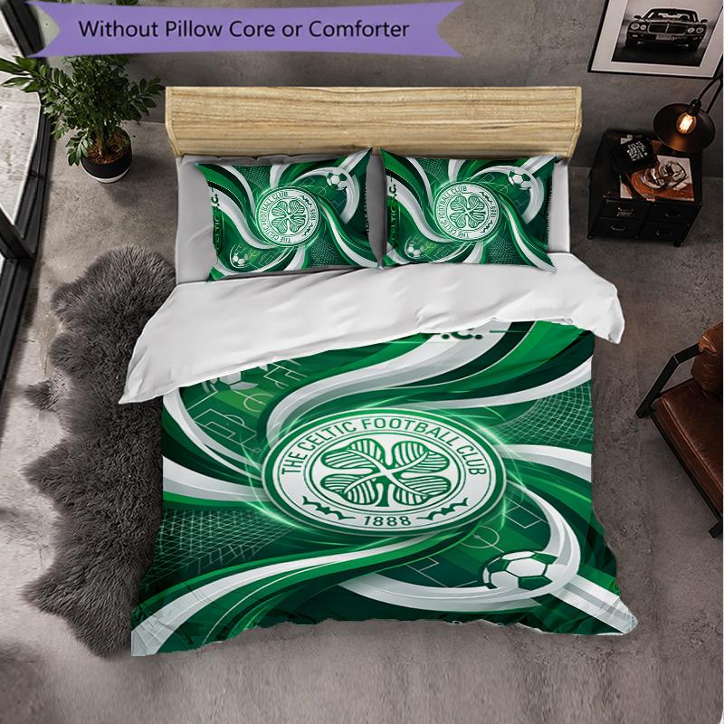Biancheria da Letto a Tema Celtic FC Set 3 Pezzi Copripiumino Biancheria da Letto Decorativa Per Camera Adolescenti Decorazione Casa
