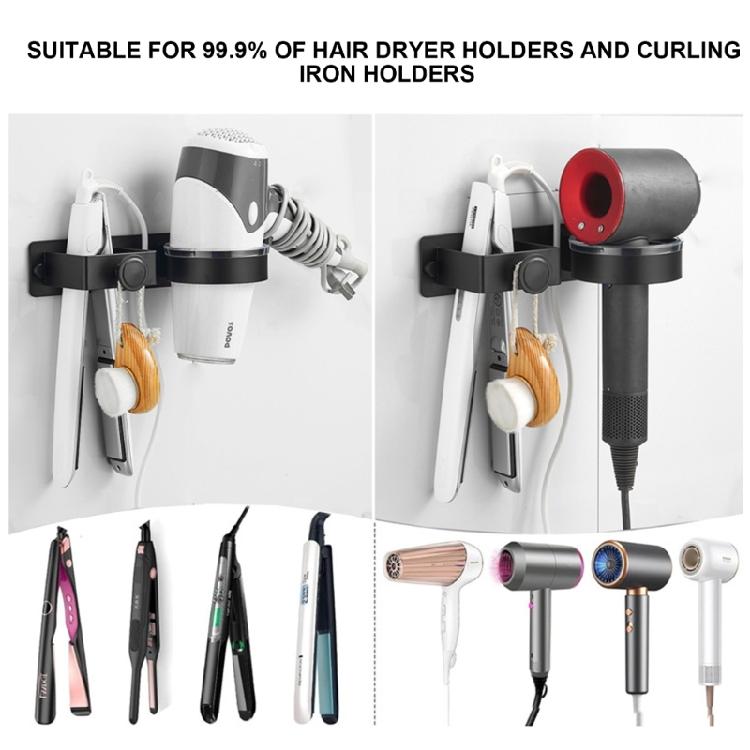Convenient Hair Appliance Rack Wall Mount Blow Dryer and Flat Iron Holder with Strong Adhesion Styling Tool Organizer