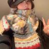 Fair Island Thickened Scarf Wind Vintage Wool Tide Mohair Knitted Warm Scarf Women's Winter Premium