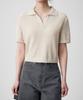 MUSINSA STANDARD WOMAN Women'S Linen Blend Textured Knitted Polo Shirt [Light Beige]