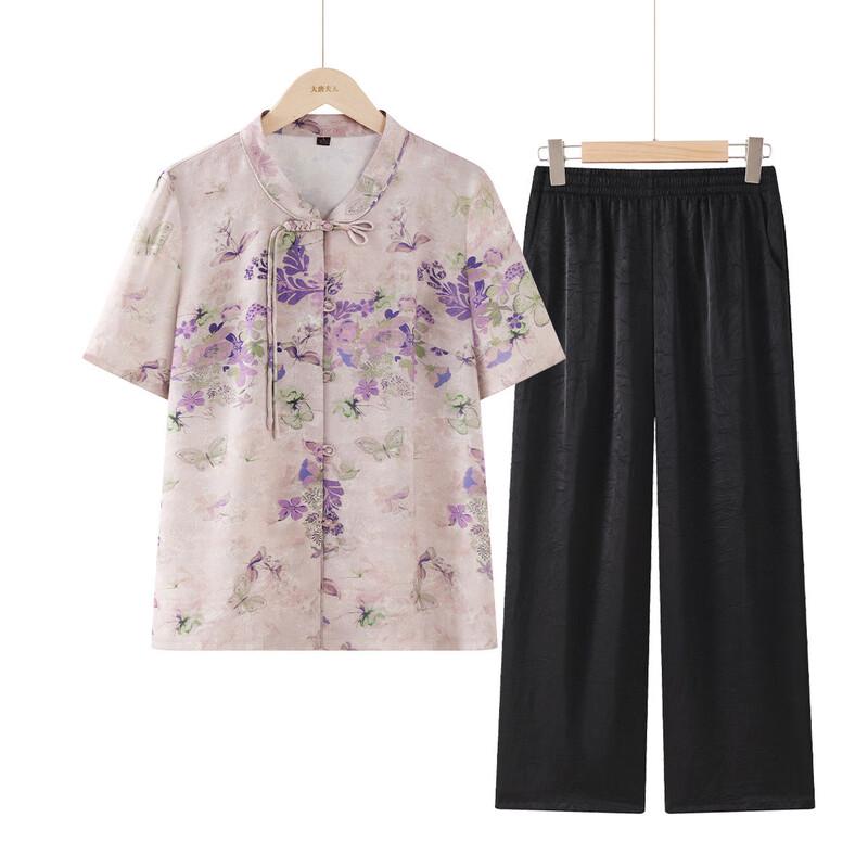 Elegant Summer Shirt & Top Set for Elderly Women XL