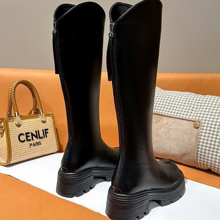 Coarse Heel Tall Tube Thick Sole New 2025 But Long Boots Women's Fashion Ins Knight Boots Versatile Knee Boots Autumn and Winter