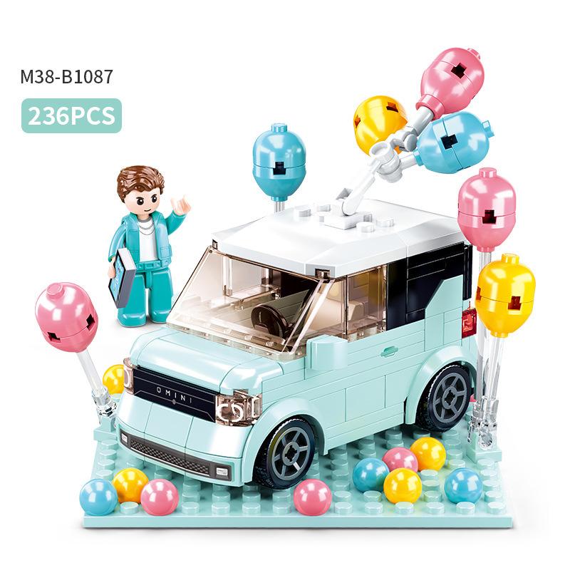 Car Assembly Building Blocks Ornaments Children's Girls Boys Hand Toys Gift 1086 Convertible 1087