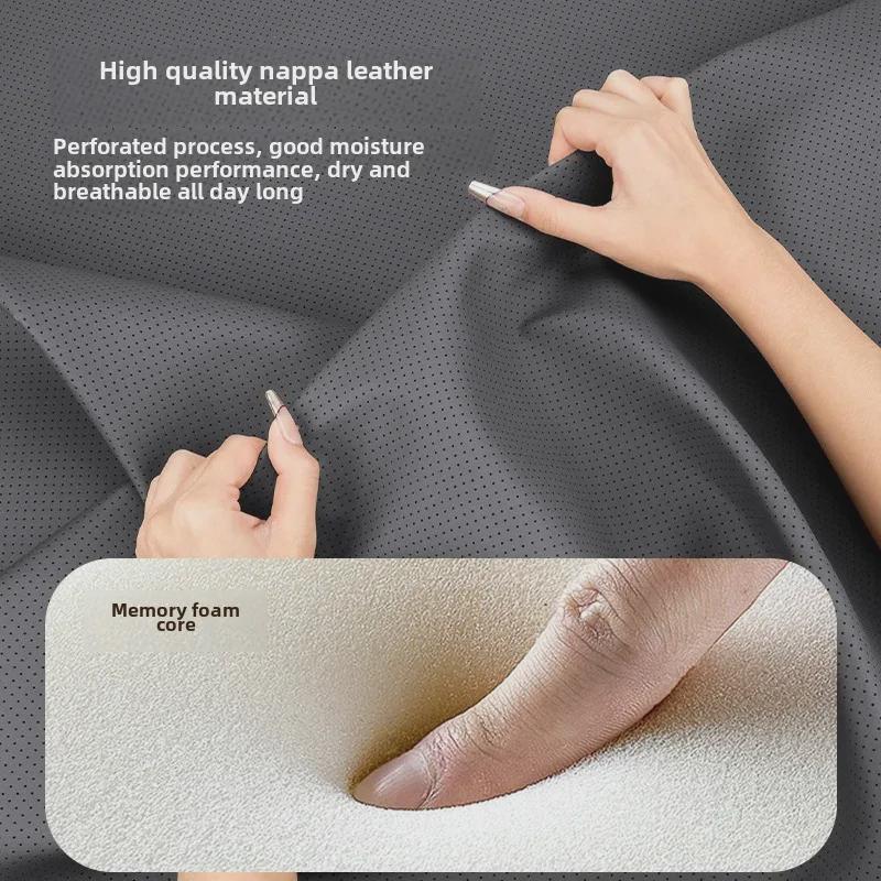 Universal Ventilated Nappa Leather Car Seat Cushions - Four Seasons, Breathable, High-Grade, Perforated Design for All Models.