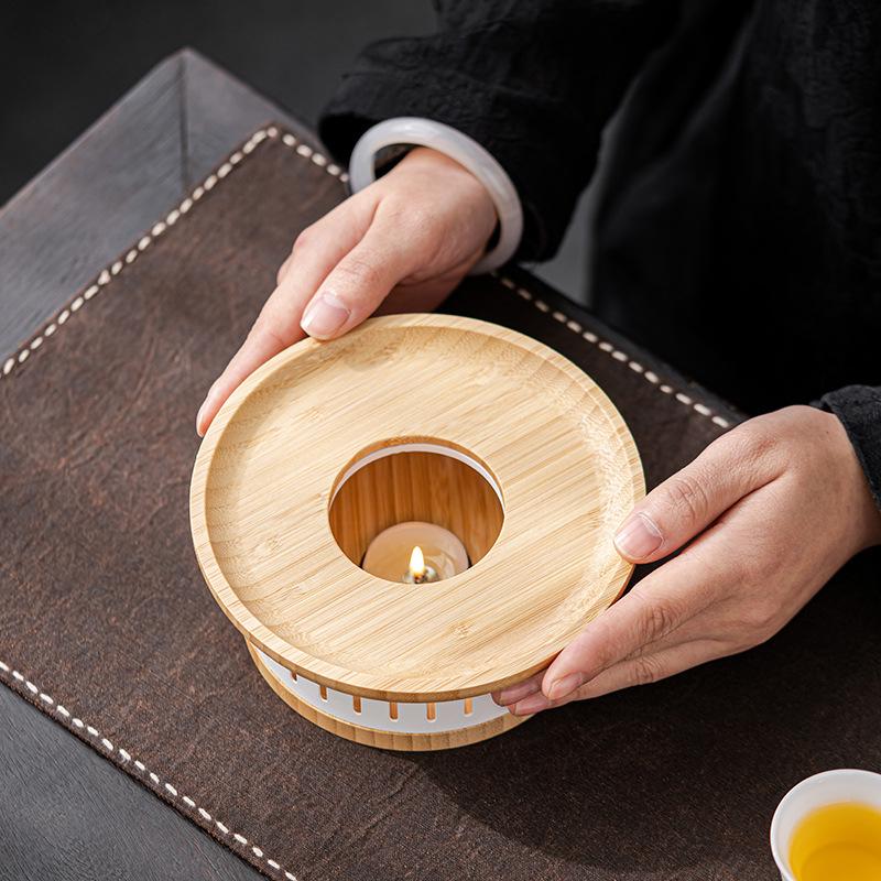 Bamboo Candle-Heated Tea Warmth Set: Insulated Pot & Gong Dao Bei