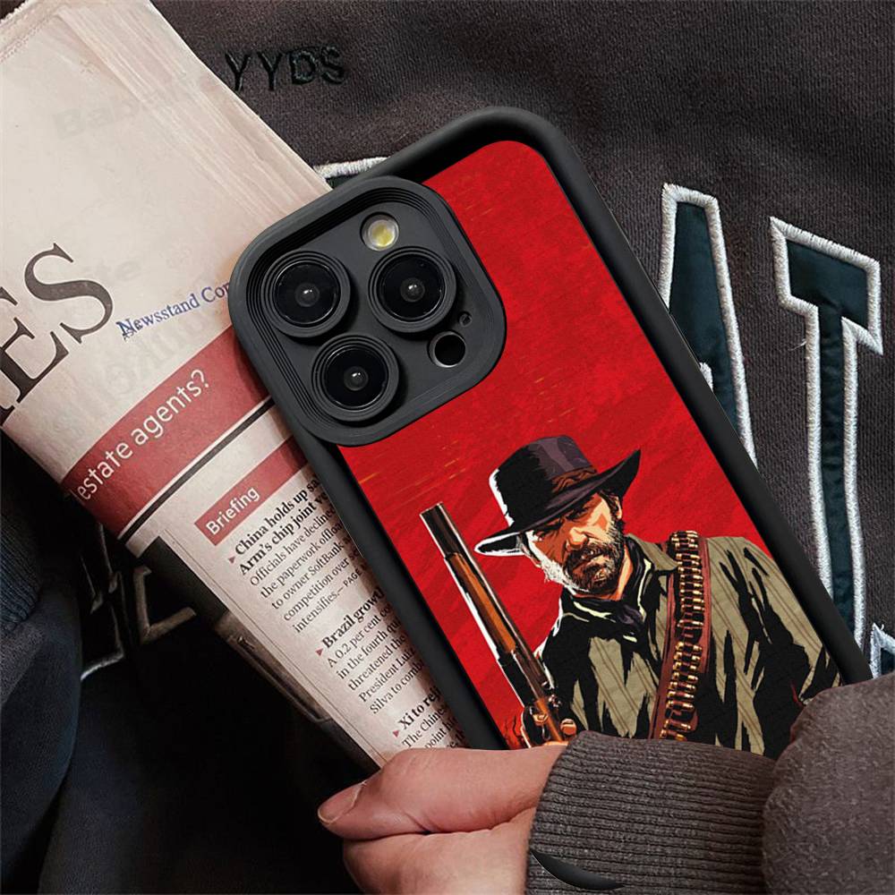 Red Dead Redemption RDR 2 Phone Case For iPhone 17 16 15 13 11 12 14 Pro Max Plus Silicone Cover Shell