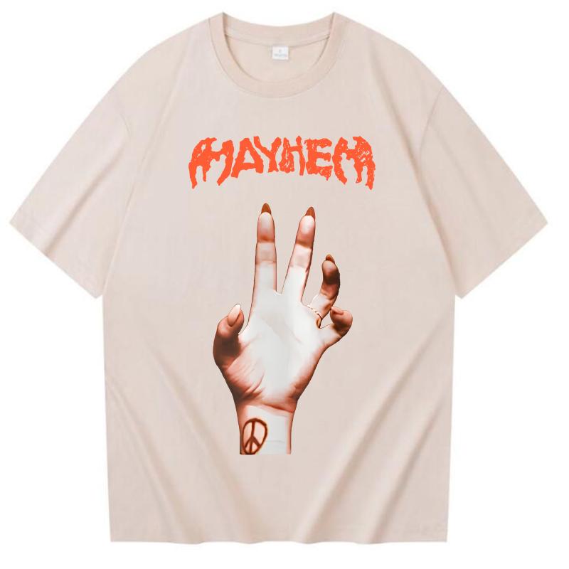 2025 Lady Gaga Mayhem Neues Album T-Shirt Mode Y2K Vintage Herren Damen T-Shirts Hipster Oversized Baumwoll-T-Shirt Geschenke Streetwear
