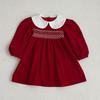 Red Baby Girls' Doll Collar Dress Bodysuit - Sisters' Spring/Autumn Romper Outfit