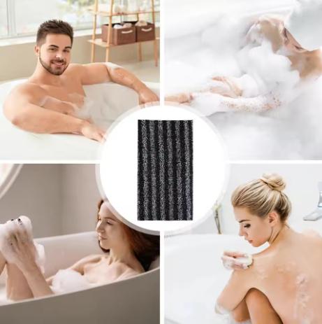 Body Exfoliator Towel Bath Scrubber Exfoliating Scrub Back Wash Cloth, Soft Shower Sponge Bathroom Accessory Full Body Cleansing
